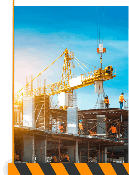 chantier avec grue